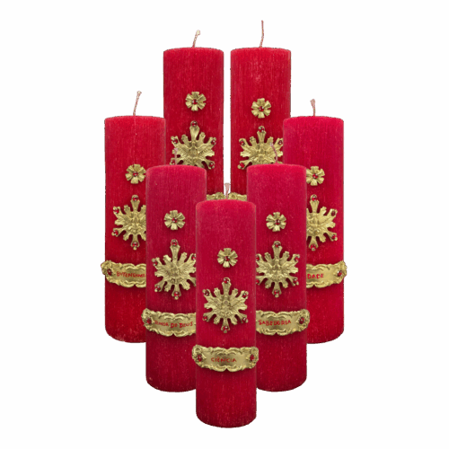 Kit com 7 Velas Pentecostes Tesouros do Espirito Santo