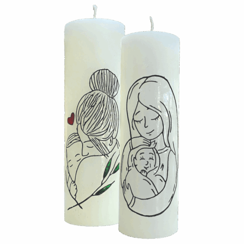 Vela Desenhada Dia das Mães - 20x6cm